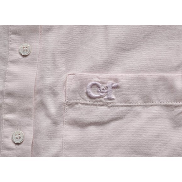 COURT & ROWE LOGO EMBROIDERED COTTON/MODAL CHAMBRAY PINK BUTTON-UP SHIRT. SIZE M - Picture 11 of 13